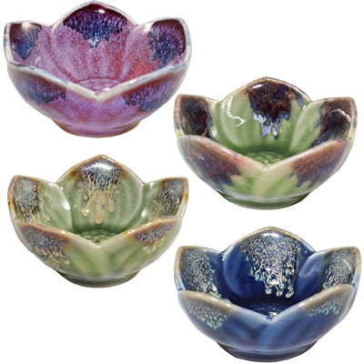 Autumn Flower Ceramic Bowl Asst Color