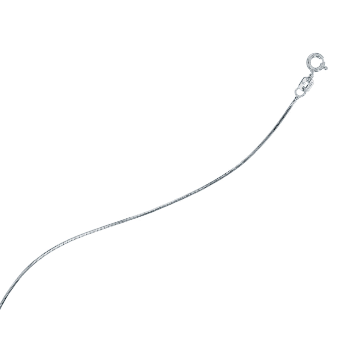 18" 1mm Round Snake .925 Sterling Silver Chain