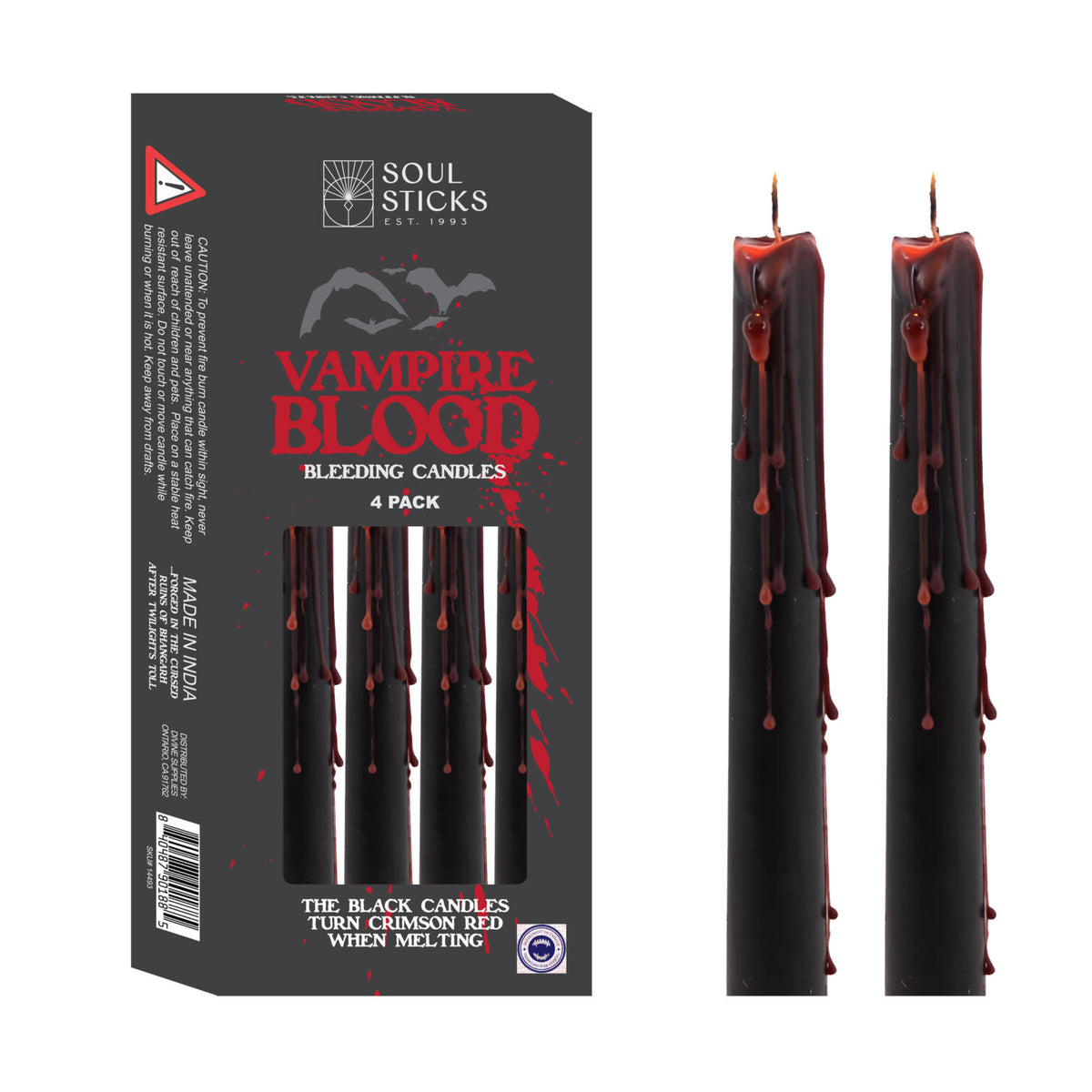 Vampire Blood Candles – Set of 4, Bleeding Candles 10”