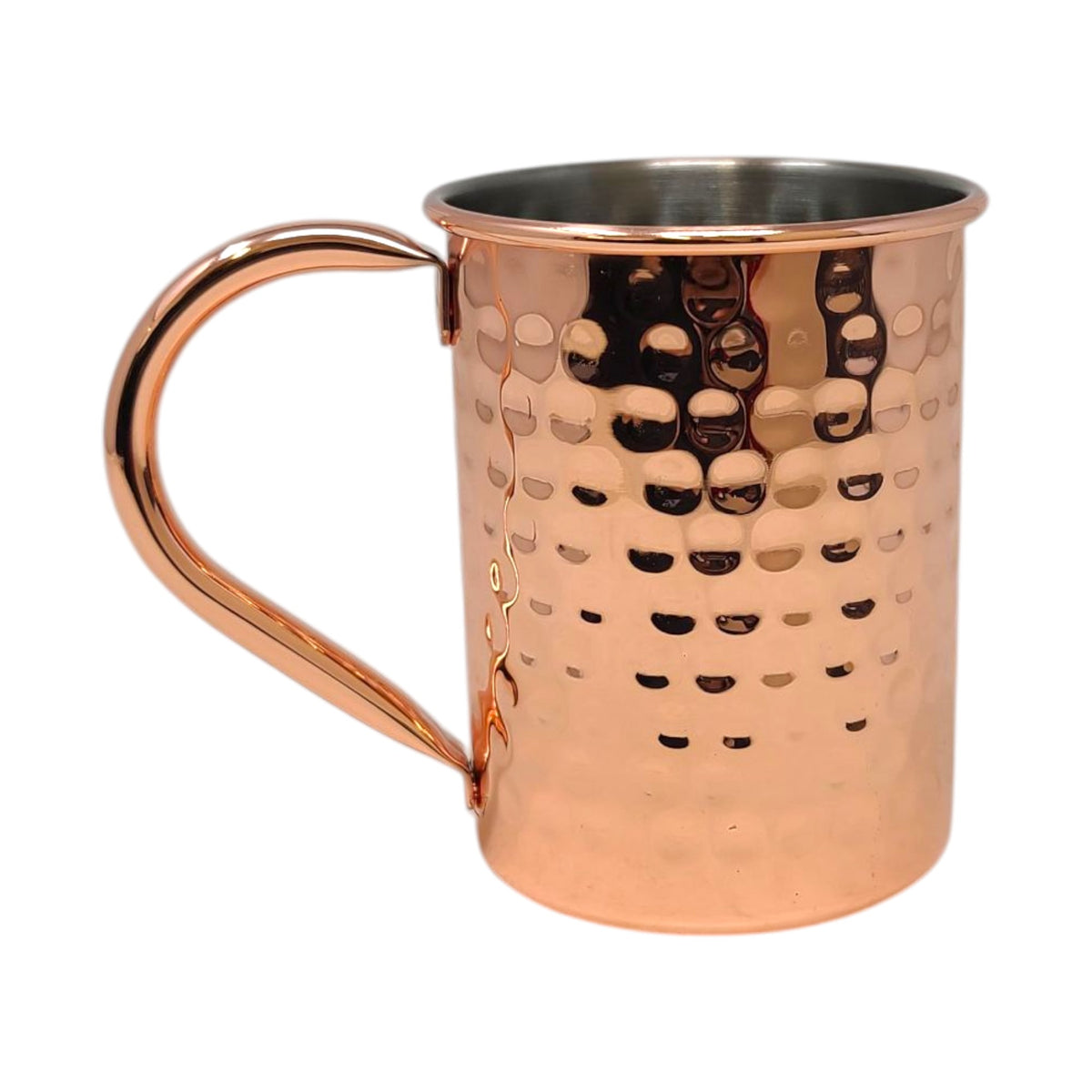Stainless Steel Moscow Mule Mug – Copper Finish, 16 oz, Hammered Cylinder Design