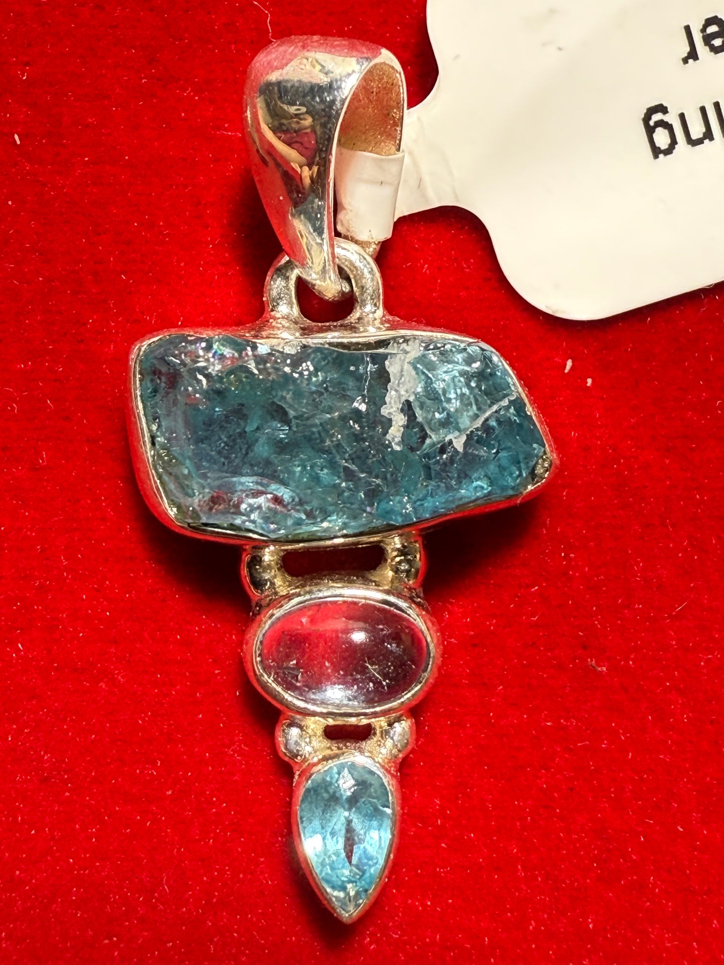 Blue Apatite Madagascar Sterling Silver Pendant – vibrant blue crystal jewelry from Madagascar known for enhancing communication and inspiration.