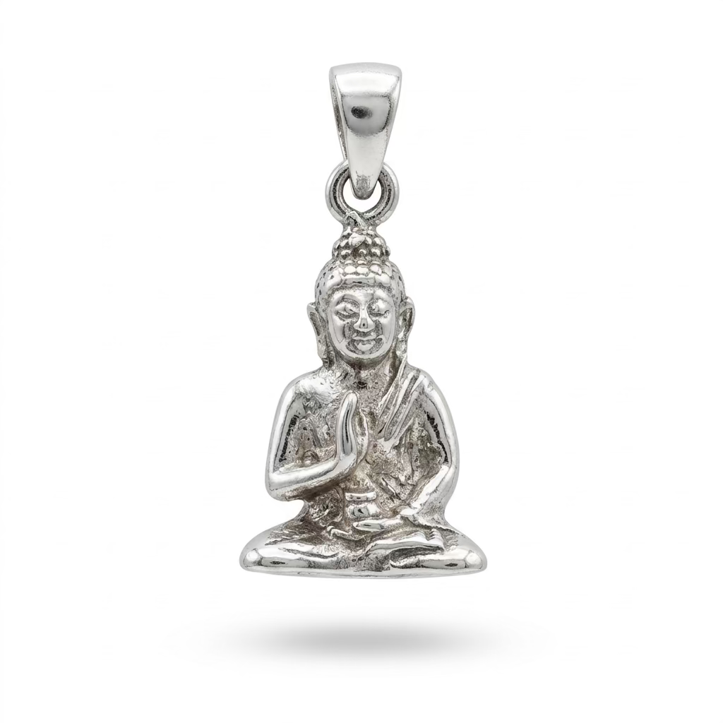 Buddha Sterling Silver Pendant at Namaste Bookshop near Union Square, NYC