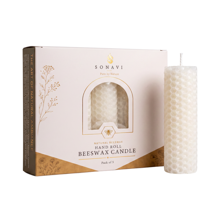 SONAVI Beeswax 4" Candles – White