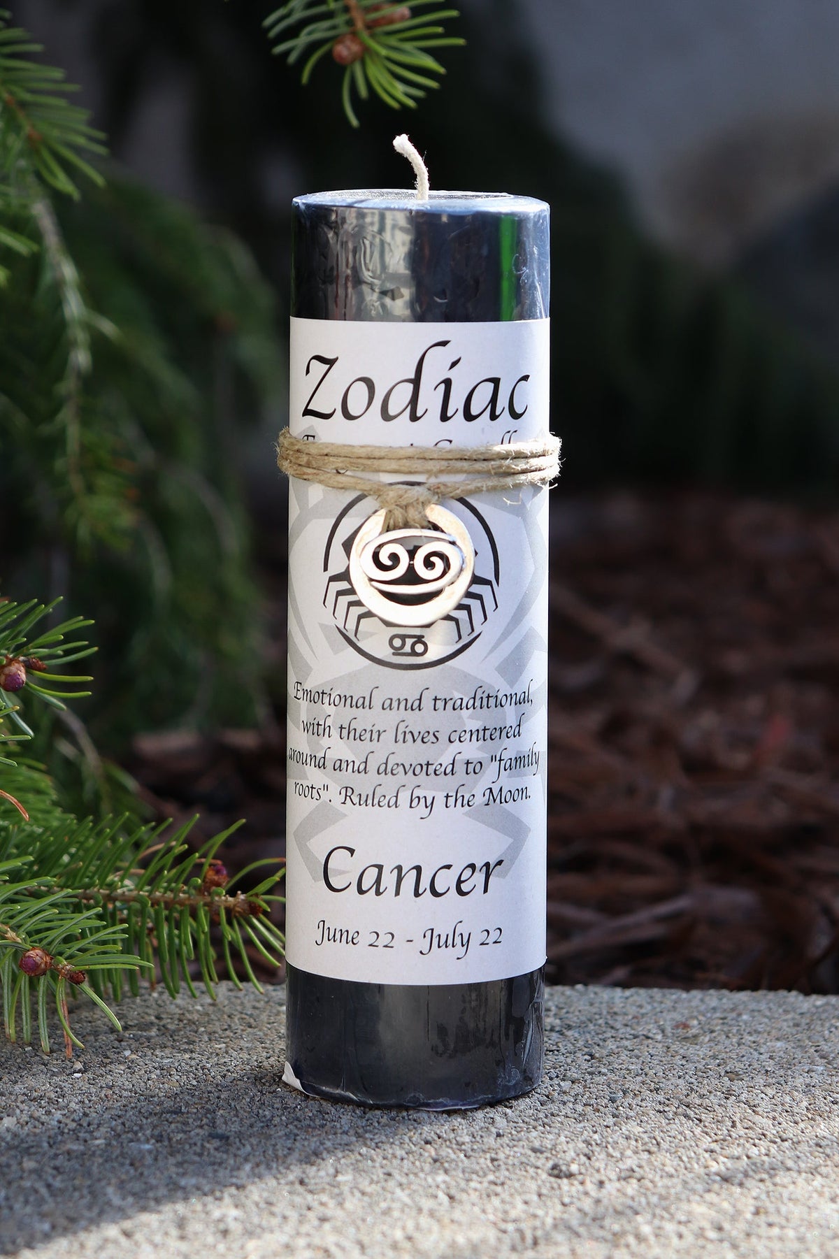 Cancer Zodiac Scented Candle with pewter pendant