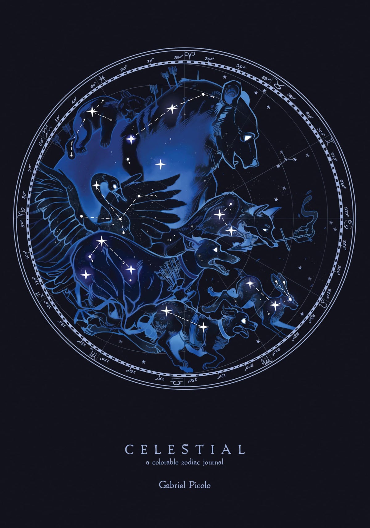 Celestial: A Colorable Zodiac Journal by Gabriel Picolo – creative zodiac art and journaling prompts for mindful reflection.