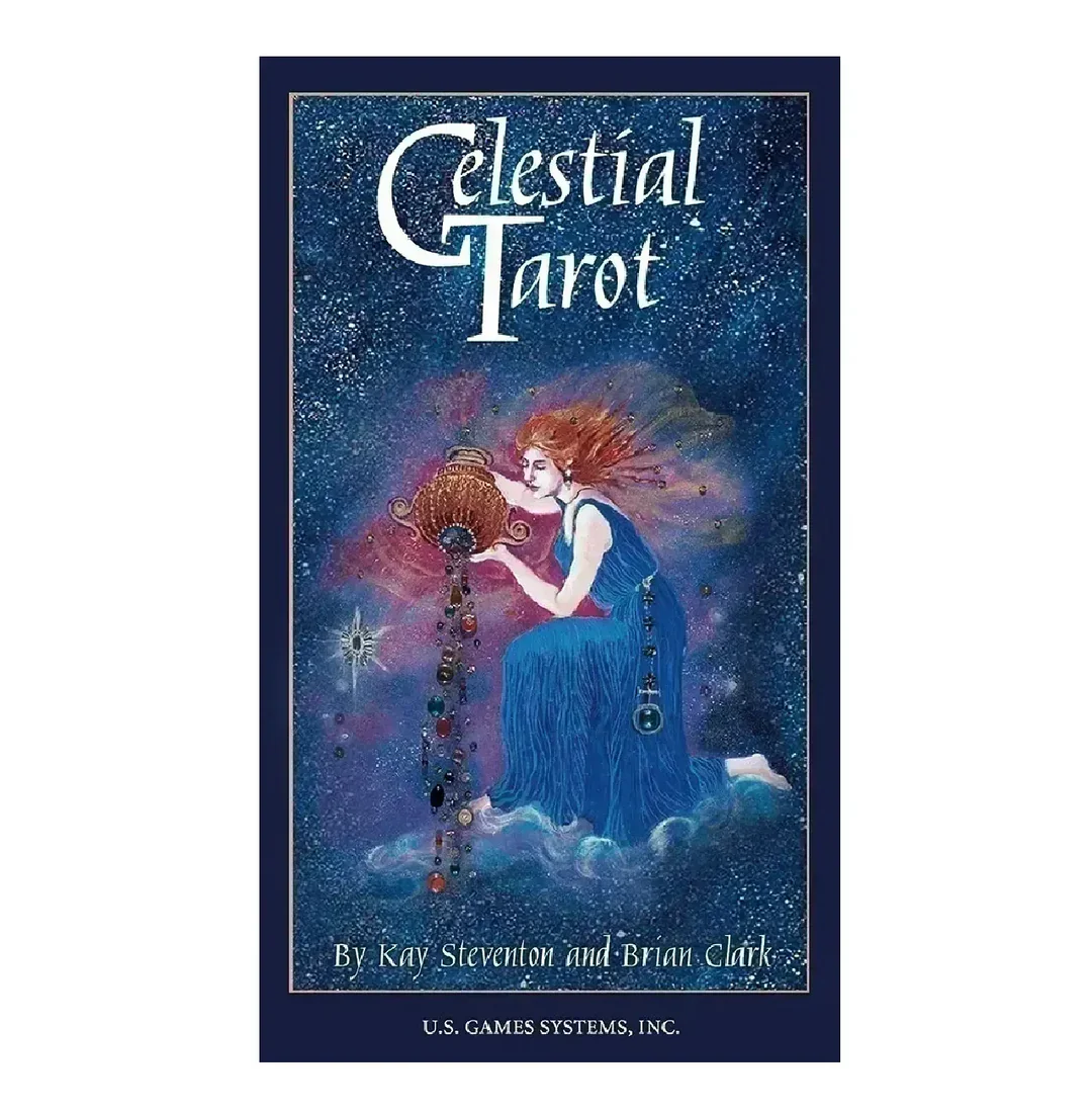 Celestial Tarot by Kay Steventon and Brian Clark – a 78-card deck blending astrology, mythology, and tarot symbolism.