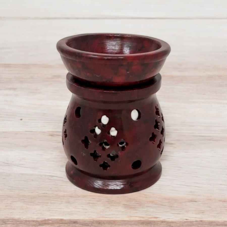 Red Soapstone 3 Inch Aroma Lamp