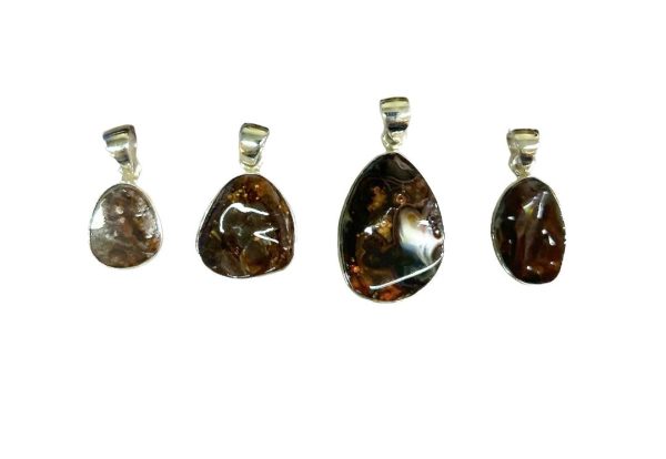 Fire Agate Free Form Sterling Silver Pendant