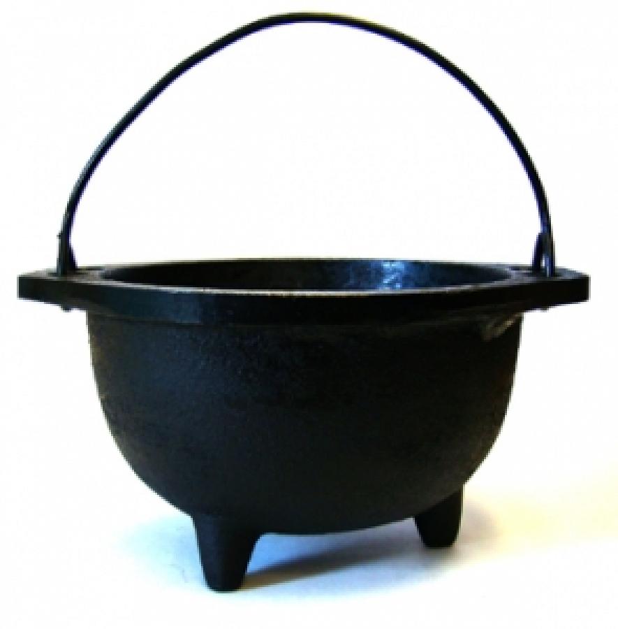 Cast Iron Cauldron 6"D - Cast Iron Cauldron with handle, ideal for smudging, incense burning, ritual purpose,