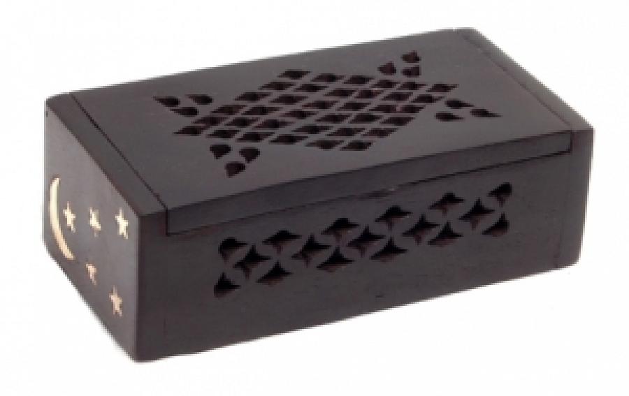 Celestial Filigree rosewood Color Wood Box 4"x 2"