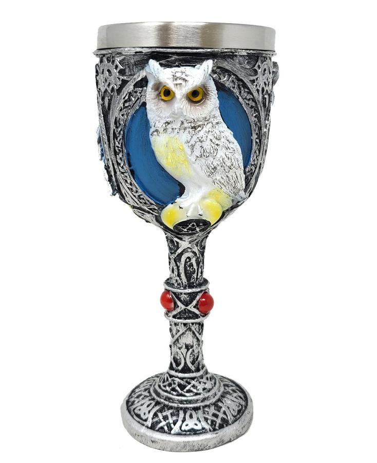 Mystic Owl Goblet 7.5"H w/ Stainless Steel Cup - 2.25" Cup Dia, 2.75" H