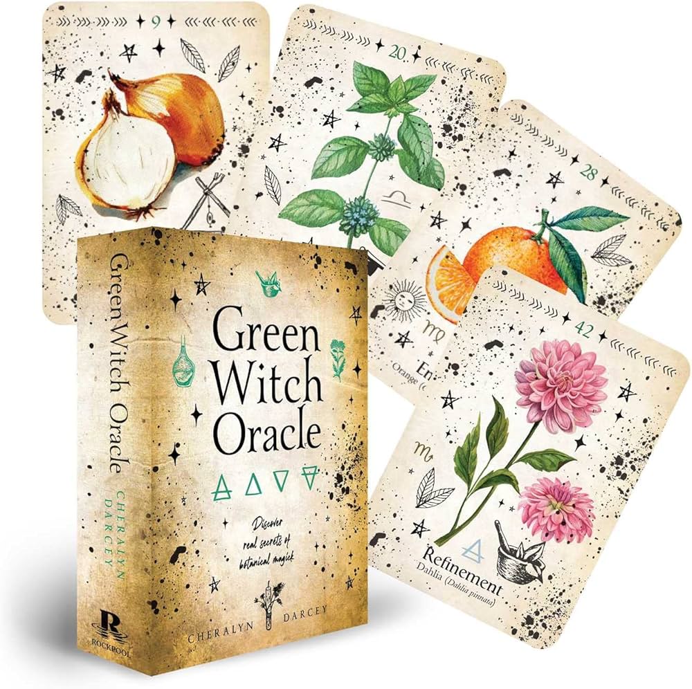 Green Witch Oracle by Cheralyn Darcey – a botanical oracle deck connecting plant magic with intention, growth, and natural wisdom.