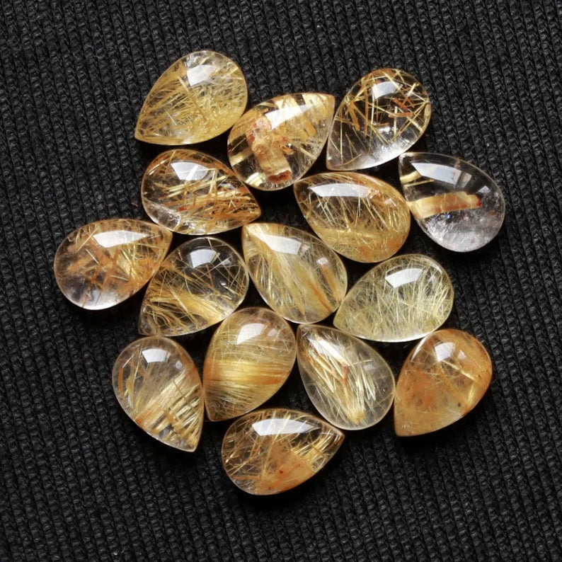 Copper & Gold Rutilated Quartz Cabochon