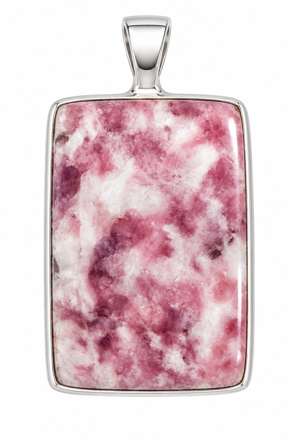 Lepidolite Sterling Silver Pendant – soothing crystal jewelry for stress relief, emotional balance, and peace of mind.