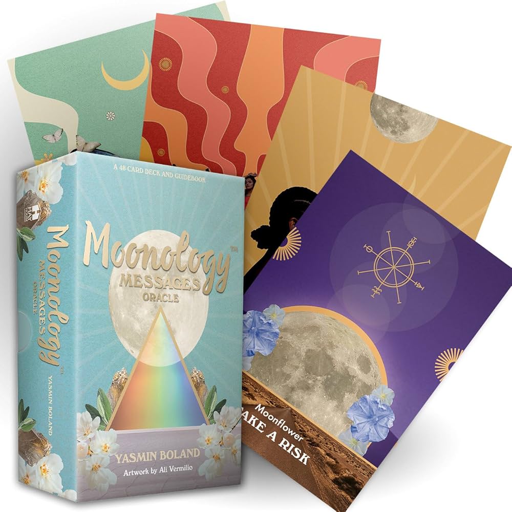 Moonology Messages Oracle by Yasmin Boland – a 44‑card deck delivering moon phase and astrology-inspired guidance for daily insight.