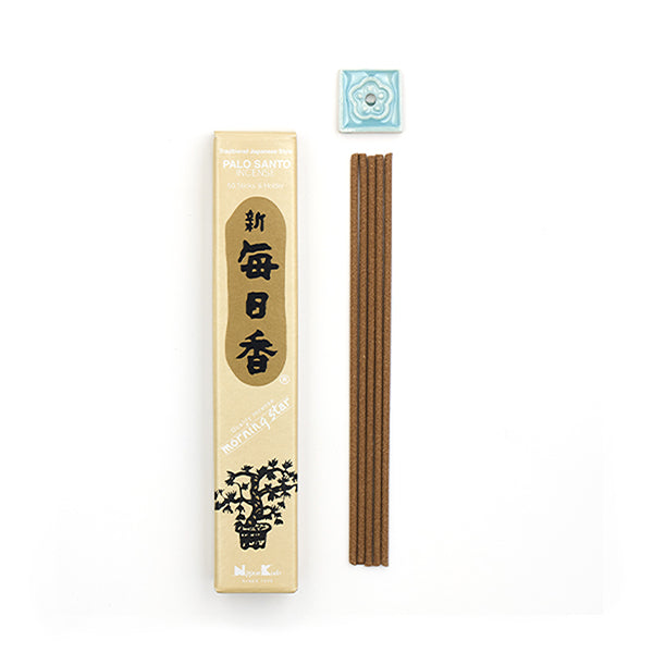 Nippon Kodo Morning Star Palo Santo 50-stick incense box, official packaging photograph