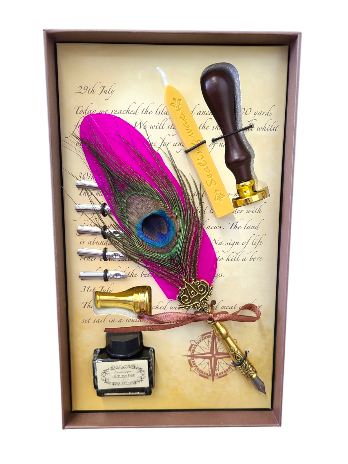 Feather Quill Pen Dip Set - Style 4 - Calligraphy kit