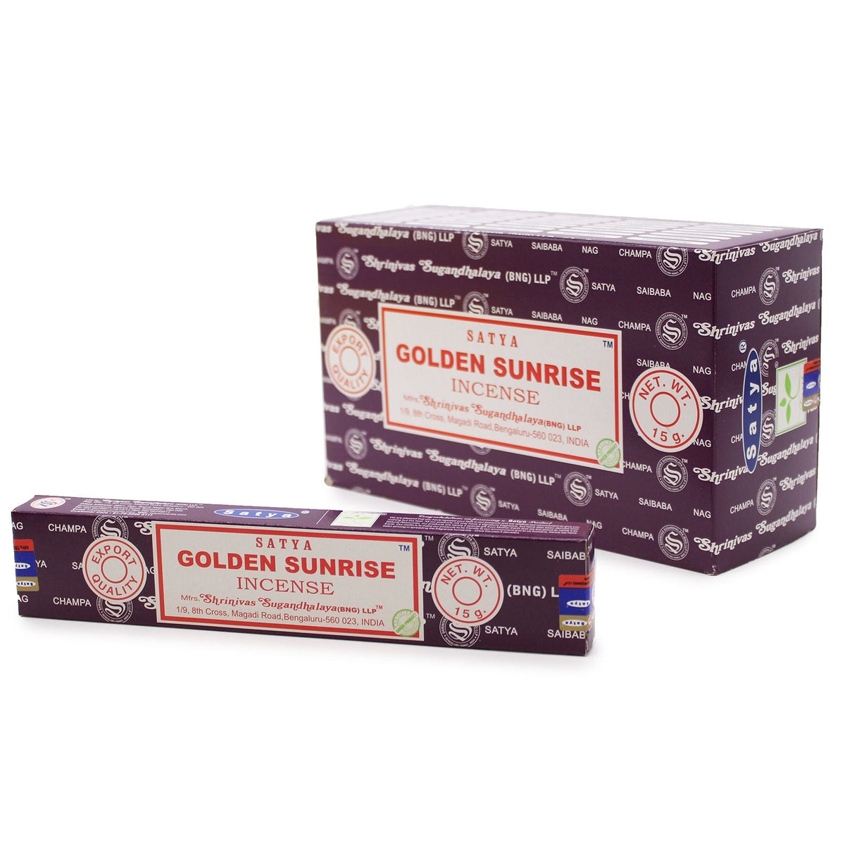 Satya Golden Sunrise Hand Rolled Incense Sticks - Satya incense sticks, product packaging