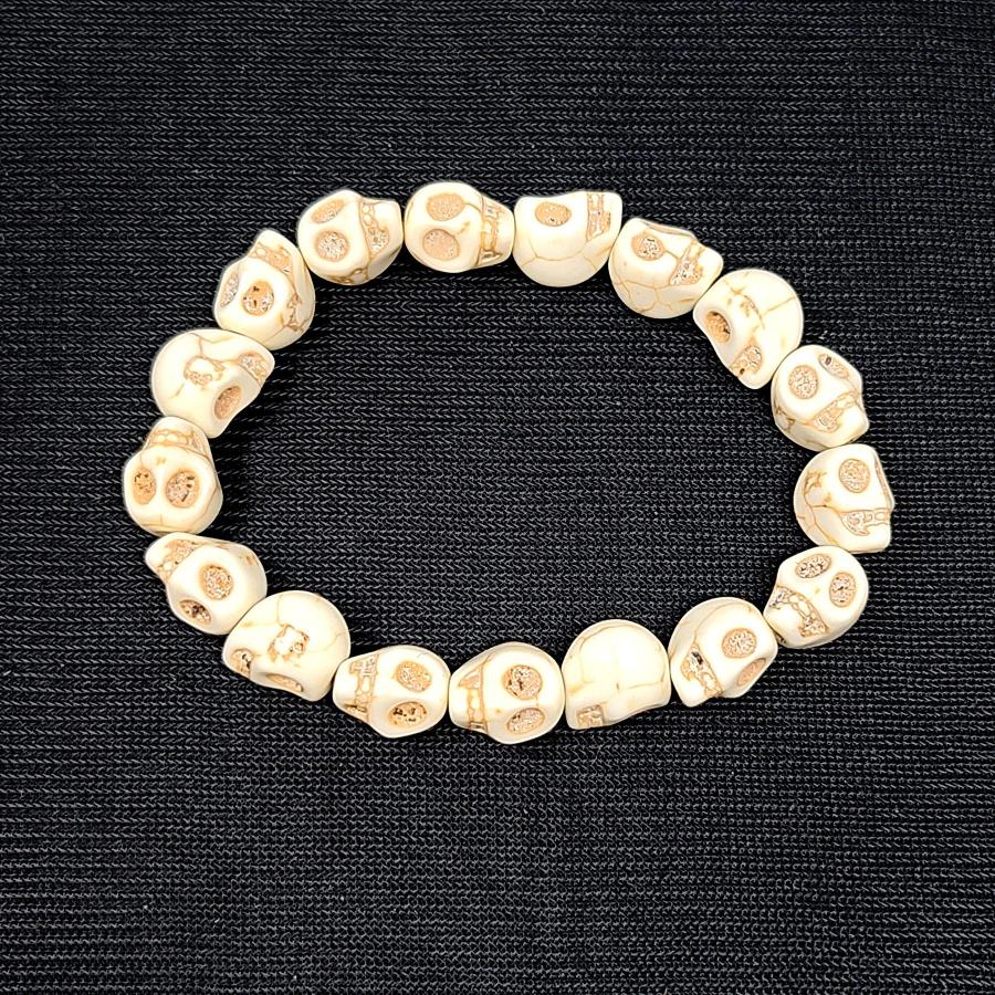 White Skull Resin Beads Bracelet