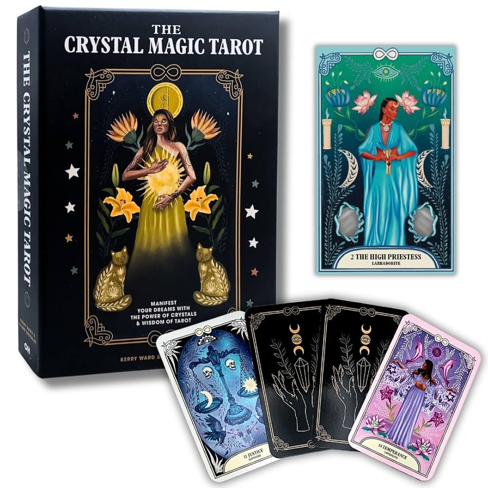 The Crystal Magic Tarot by Kerry Ward & Clare Gregory – a 78‑card manifesting tarot deck paired with crystals to empower intention.