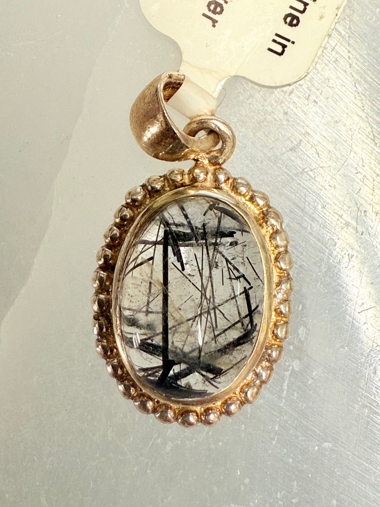 Tourmaline in Quartz Sterling Silver Pendant – unique crystal jewelry combining protective tourmaline within clear quartz for grounding and clarity.