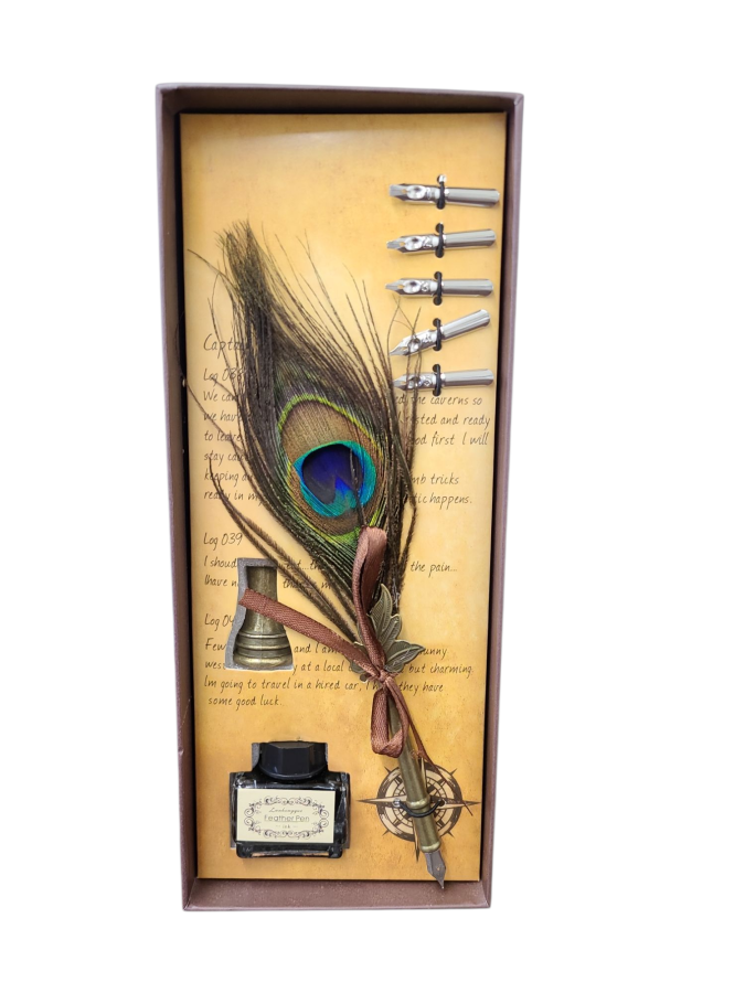 Feather Quill Pen Dip Set - Style 10 - Calligraphy kit