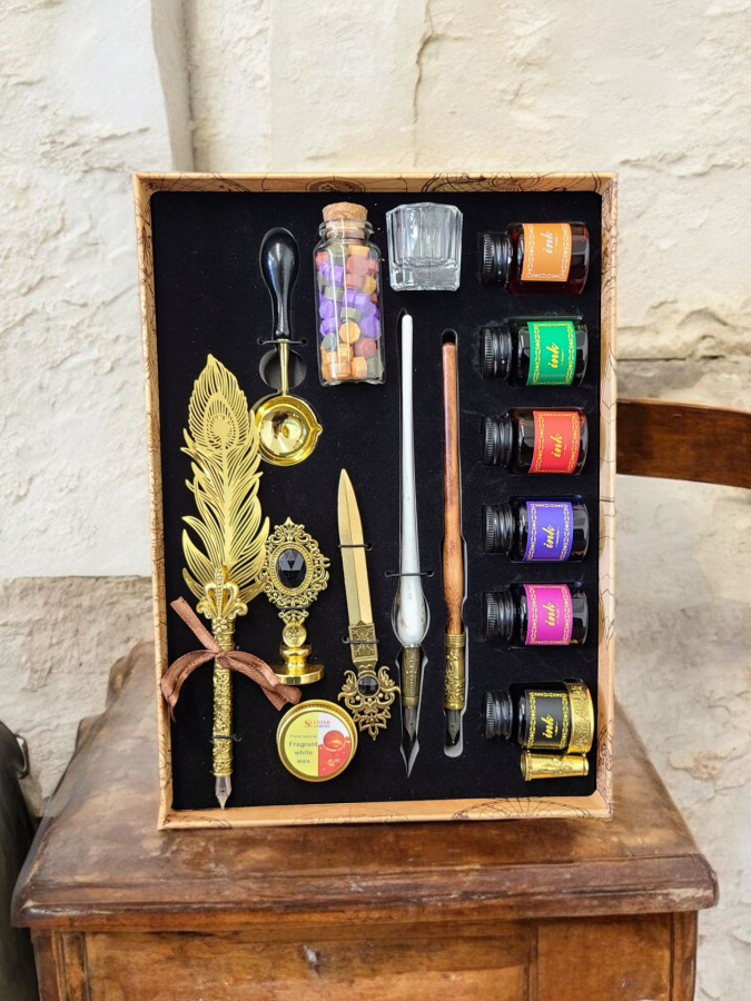 Feather Quill Pen Dip Set - Style 13 - Calligraphy kit