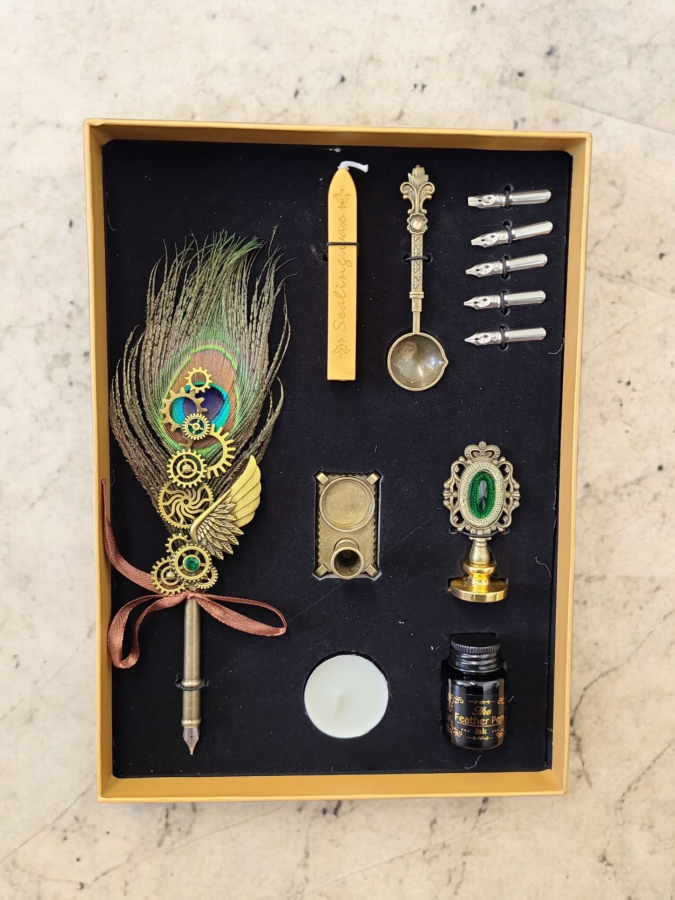 Feather Quill Pen Dip Set - Style 17 - Calligraphy kit