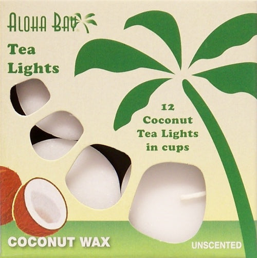 Aloha Bay White Unscented Tea Light Candles (Pack of 12)