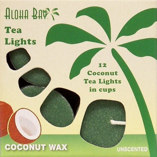 Aloha Bay Green Unscented Tea Light Candles (Pack of 12)