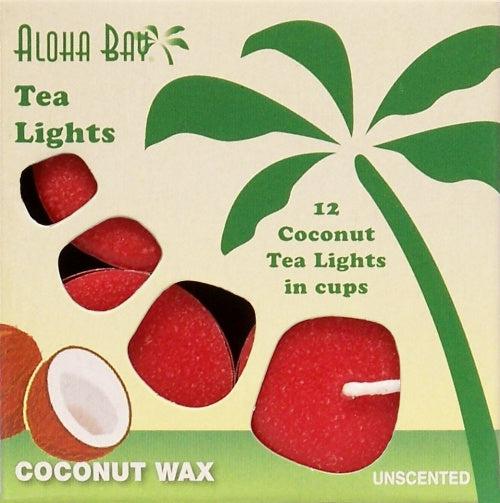 Aloha Bay Red Unscented Tea light Candle (Pack of 12)