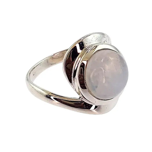 Rainbow Moonstone Endless Life Sterling Silver Ring Size 6
