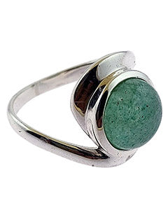Jade Round Endless Life Sterling Silver Ring Size 7