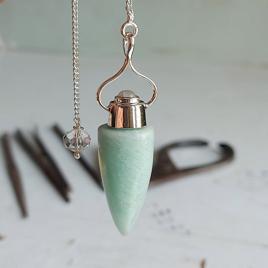 Amazonite Moonstone Master Sterling Silver Pendulum