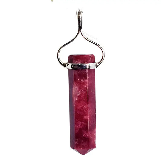 Thulite Wand Point Sterling Silver Pendant