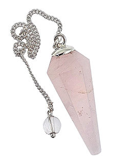 Rose Quartz Faceted Sterling Silver Pendulum