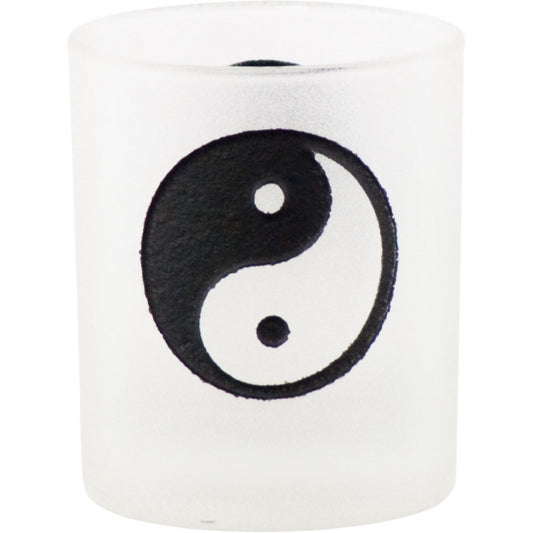 Yin Yang Frosted Glass Candle Holder