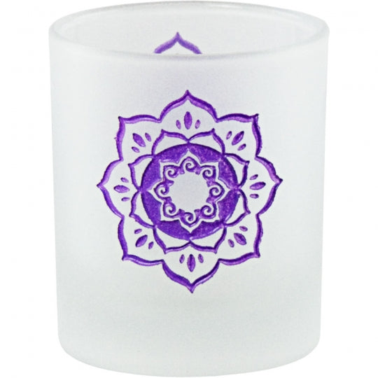 Lotus Frosted Glass Candle Holder