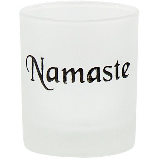 Namaste Enriched Frosted Glass Candle Holder