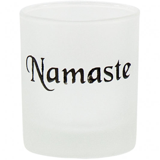 Namaste Enriched Frosted Glass Candle Holder