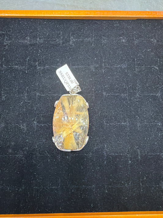 Rutilated Quartz .925 Sterling Silver Pendant