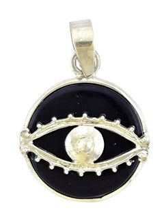 Black Onyx All Seeing Eye Sterling Silver Pendant