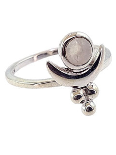 Rainbow Moonstone Abundance Sterling Silver Ring (Size 6)