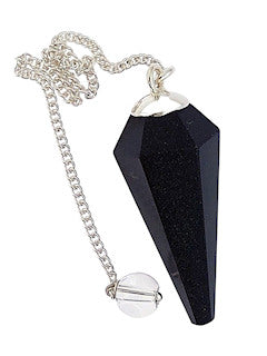 Black Tourmaline Faceted Sterling Silver Pendulum