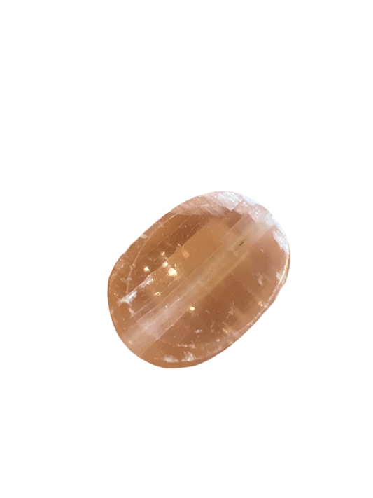 Orange Selenite  Palm Stone Tumbled