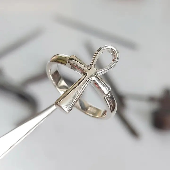 The Life Ankh Egyptian Sterling Silver Rings Size 9
