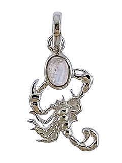Rainbow Moonstone Scorpion Sterling Silver Pendant