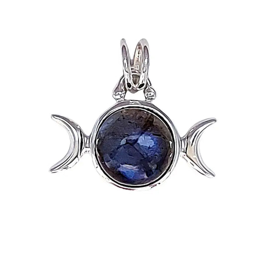 Labradorite Triple Goddess Sterling Silver Pendant