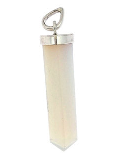 Opalite Faceted Wand Point Sterling Silver Pendant