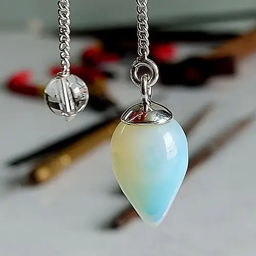 Opalite Drop Sterling Silver Pendulum